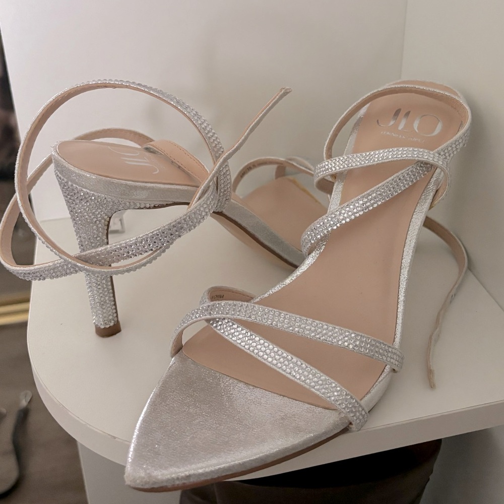 Jlo rhinestone strappy sandals